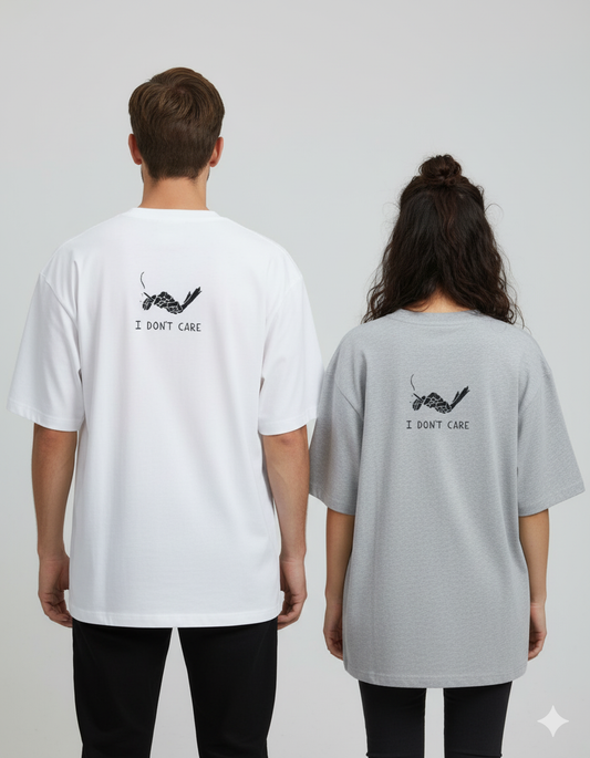 Unisex Oversized "I Don't Care"T-Shirt